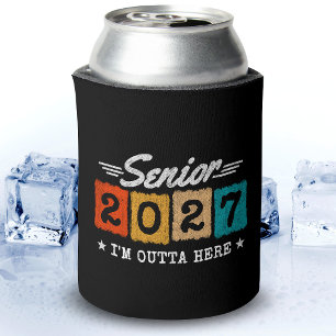 Outta Here Graduation Quote Senior Class of 2027 Can Cooler