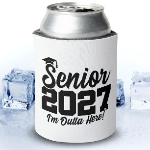 Outta Here Graduation Quote Senior Class of 2027 Can Cooler
