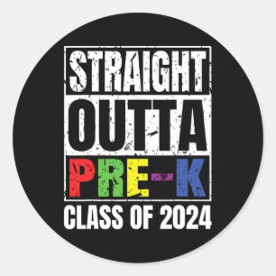 Outta Pre-k School Graduation Cl Of 2024 Classic Round Sticker