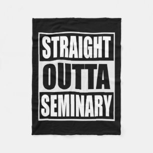 Outta Seminary Funny Preacher Graduation  Fleece Blanket
