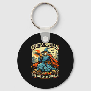 Outta spells but not outta shells wizard fantasy key ring