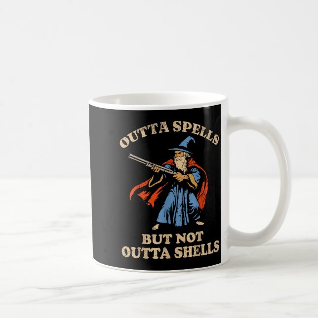 Outta Spells But Not Outta Shells Wizard Fantasy M Coffee Mug (Right)