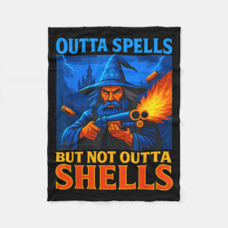 Outta Spells But Not Outta Shells Wizard Fantasy M Fleece Blanket