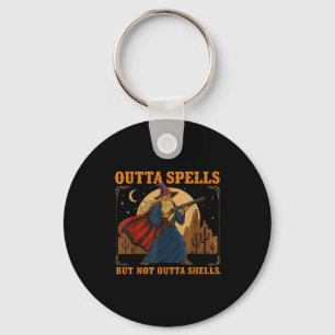 Outta Spells But Not Outta Shells Wizard Fantasy M Key Ring