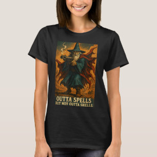 Outta Spells But Not Outta Shells Wizard Fantasy M T-Shirt