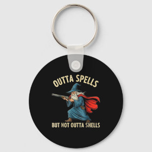 Outta Spells But Not Shells Wizard Meme Key Ring