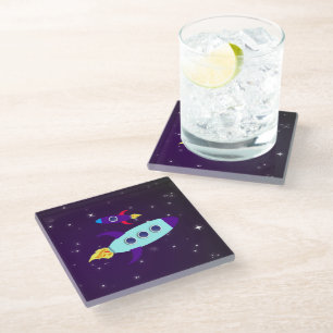 Outta This World! Girl Glass Coaster