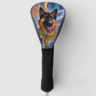Outta This World Trippy German Shepherd Golf Head Cover