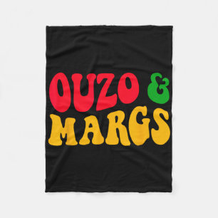 Ouzo And Margs Funny Cinco De Mayo Greek Orthodox  Fleece Blanket