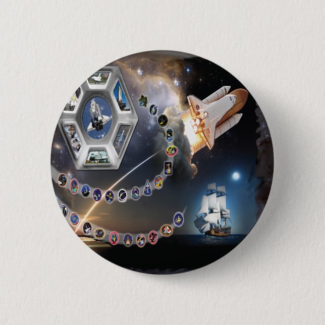 OV 105 Endeavour 6 Cm Round Badge (Front)