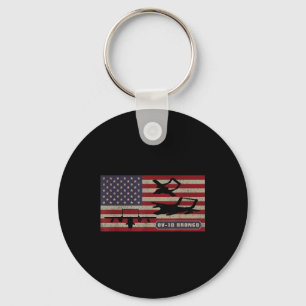 Ov-10 Bronco Observation Aircraft American Flag  Key Ring