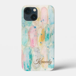 Oval Art Shabby Whitewashed Pastel Fun Customised iPhone 13 Mini Case