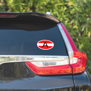 Oval Austria flag country code vinyl car sticker