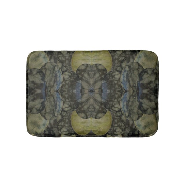 Oval Banded Agate Gemstone Four Part Pattern  Bath Mat (Front)