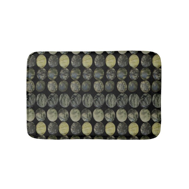 Oval Banded Agate Gemstone Horizontal Pattern  Bath Mat (Front)