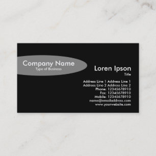 Oval - Black Business Card