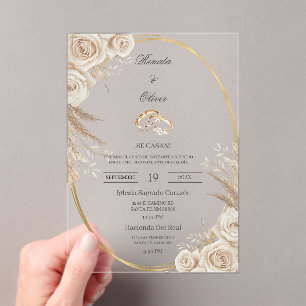 Oval Boho wedding ring Spanish Wedding Invitation