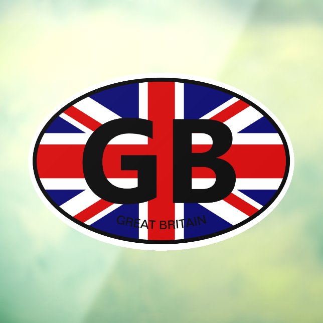 Oval British Union Jack flag country code car (Sheet 3)