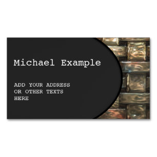 OVAL BUTTON - black + your text & ideas Magnetic Business Card