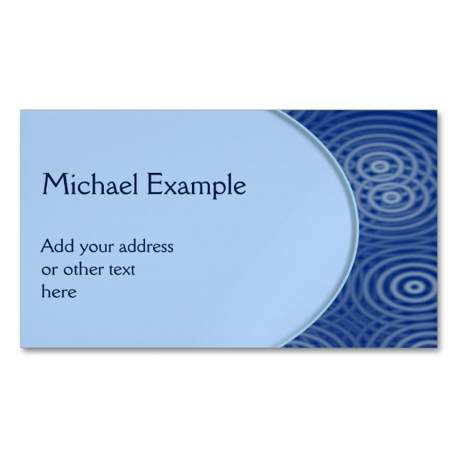 OVAL BUTTON - light blue + your text & ideas Magnetic Business Card (Front)