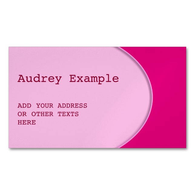 OVAL BUTTON - light pink + your text & ideas Magnetic Business Card (Front)