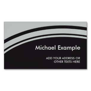 OVAL BUTTON - lines black + your text & ideas Magnetic Business Card