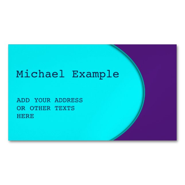 OVAL BUTTON - turquoise + your text & ideas Magnetic Business Card (Front)