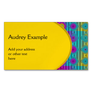 OVAL BUTTON - yellow + your text & ideas Magnetic Business Card
