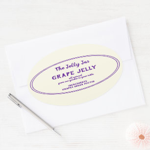 Oval Canned Grape Jelly Your Company Name Label