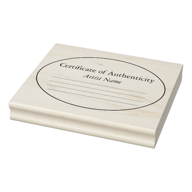 Oval Certificate of Authenticity Artwork Stamp (Stamp)
