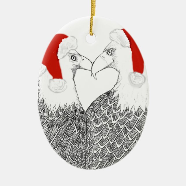 Oval Eagle Santa Ornament Harriet and M15 HOME (Front)