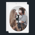 Oval fancy frame save the date<br><div class="desc">Save the date photo card featuring a single photo and modern type. Photo credit to unsplash.com</div>