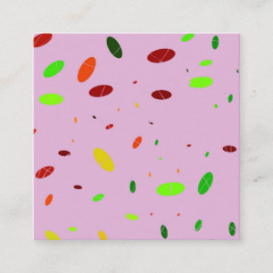 Oval Fun on Pink Square Business Card