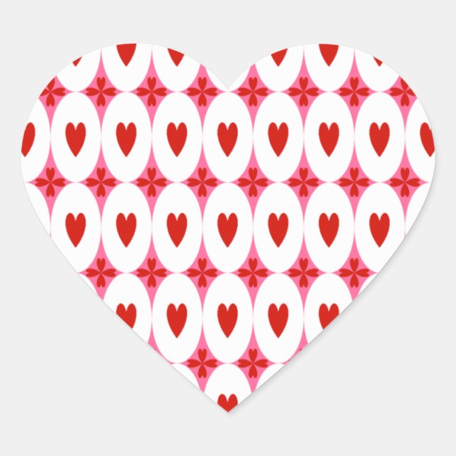 Oval Hearts Heart Sticker (Front)