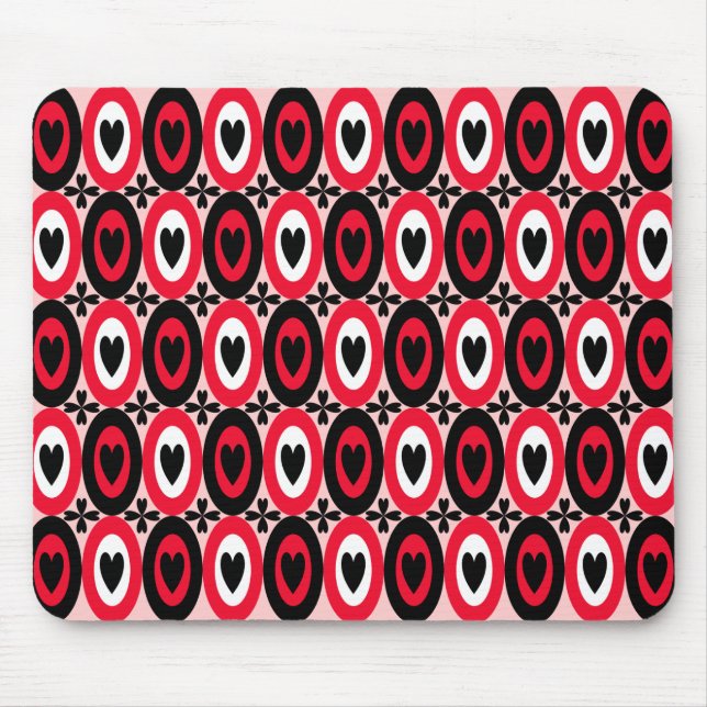 Oval Hearts Mouse Pad (Front)
