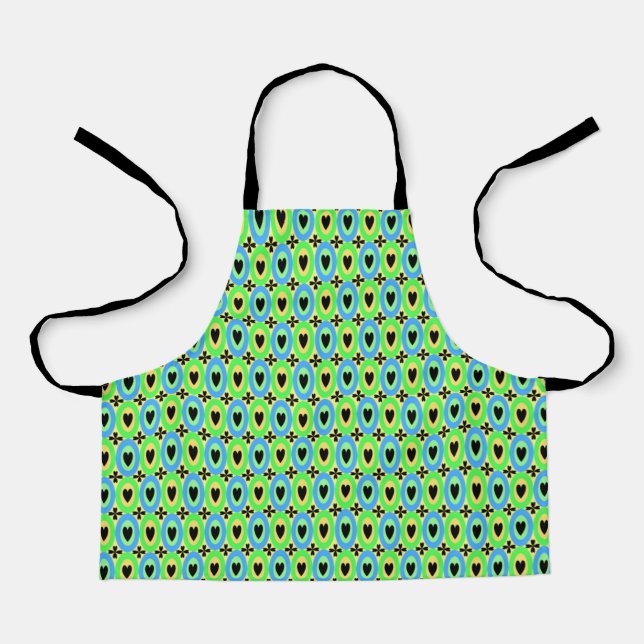 Oval Hearts Pattern Apron (Front)