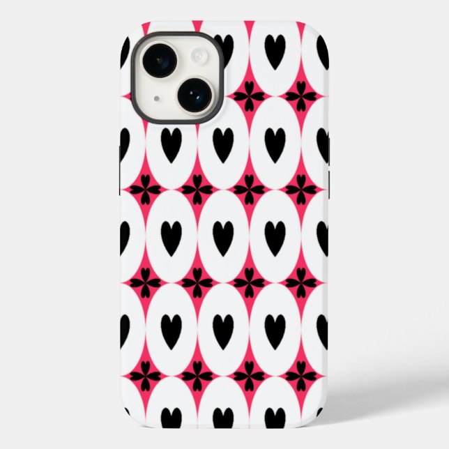 Oval Hearts Pattern Case-Mate iPhone Case (Back)