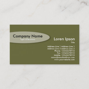 Oval - Khaki Business Card