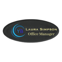 Oval Magnetic Back Name Tag Custom Logo