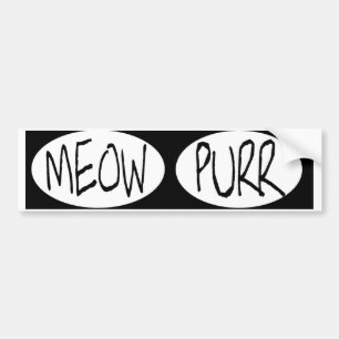 oval MEOW PURRBUMPER STICKERS meow purr ... cat lo