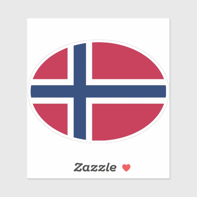 Oval Norwegian Flag (Sheet)