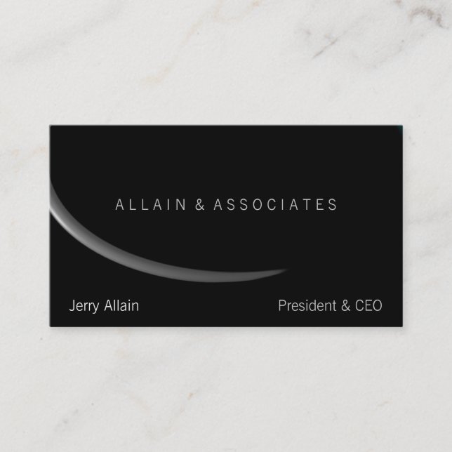 Oval Obsidian Up Business Card (Front)