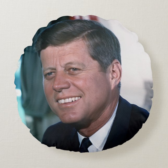 Oval Office of President John F. Kennedy Round Cushion (Front)
