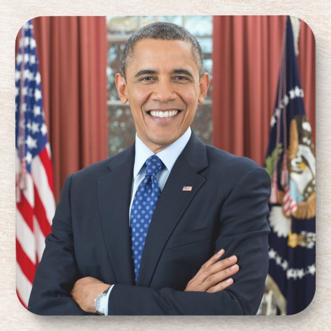 Oval Office Portrait, Obama Barack US President Coaster (Front)