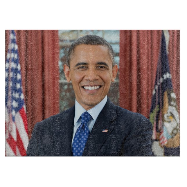 Oval Office Portrait, Obama Barack US President Cutting Board (Front)
