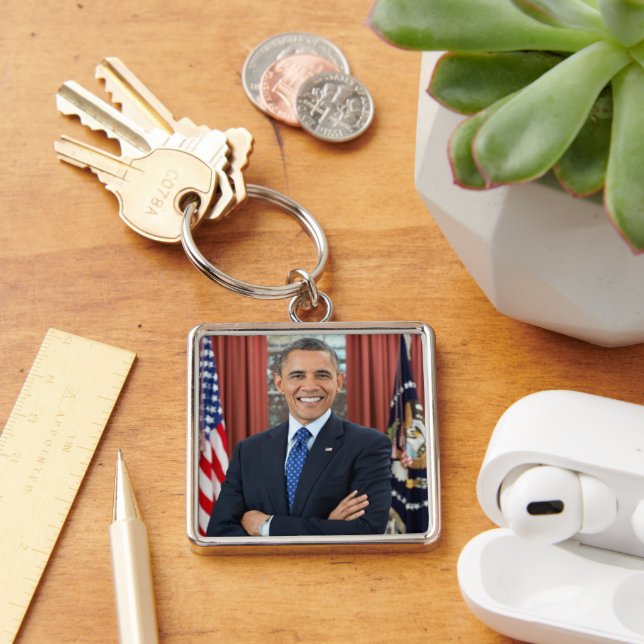 Oval Office Portrait, Obama Barack US President Key Ring (Desk)