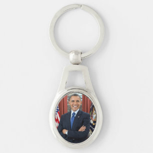 Oval Office Portrait, Obama Barack US President Key Ring