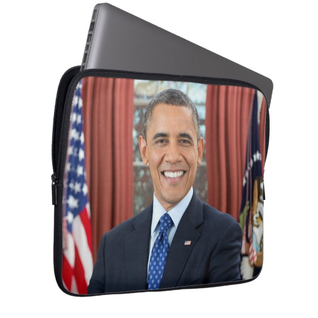 Oval Office Portrait, Obama Barack US President Laptop Sleeve (Front Right)