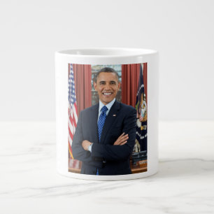 Oval Office Portrait, Obama Barack US President Large Coffee Mug