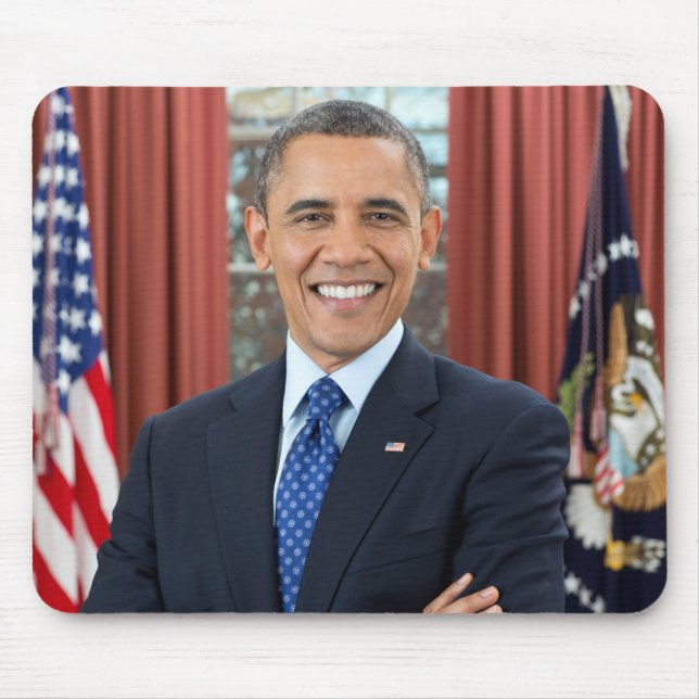 Oval Office Portrait, Obama Barack US President Mouse Pad (Front)